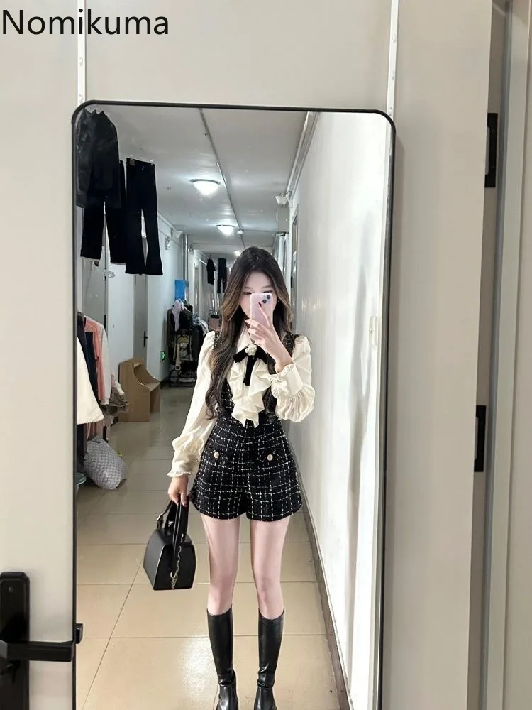 Комплекты из двух предметов женская одежда блузки с длинными рукавами и оборками