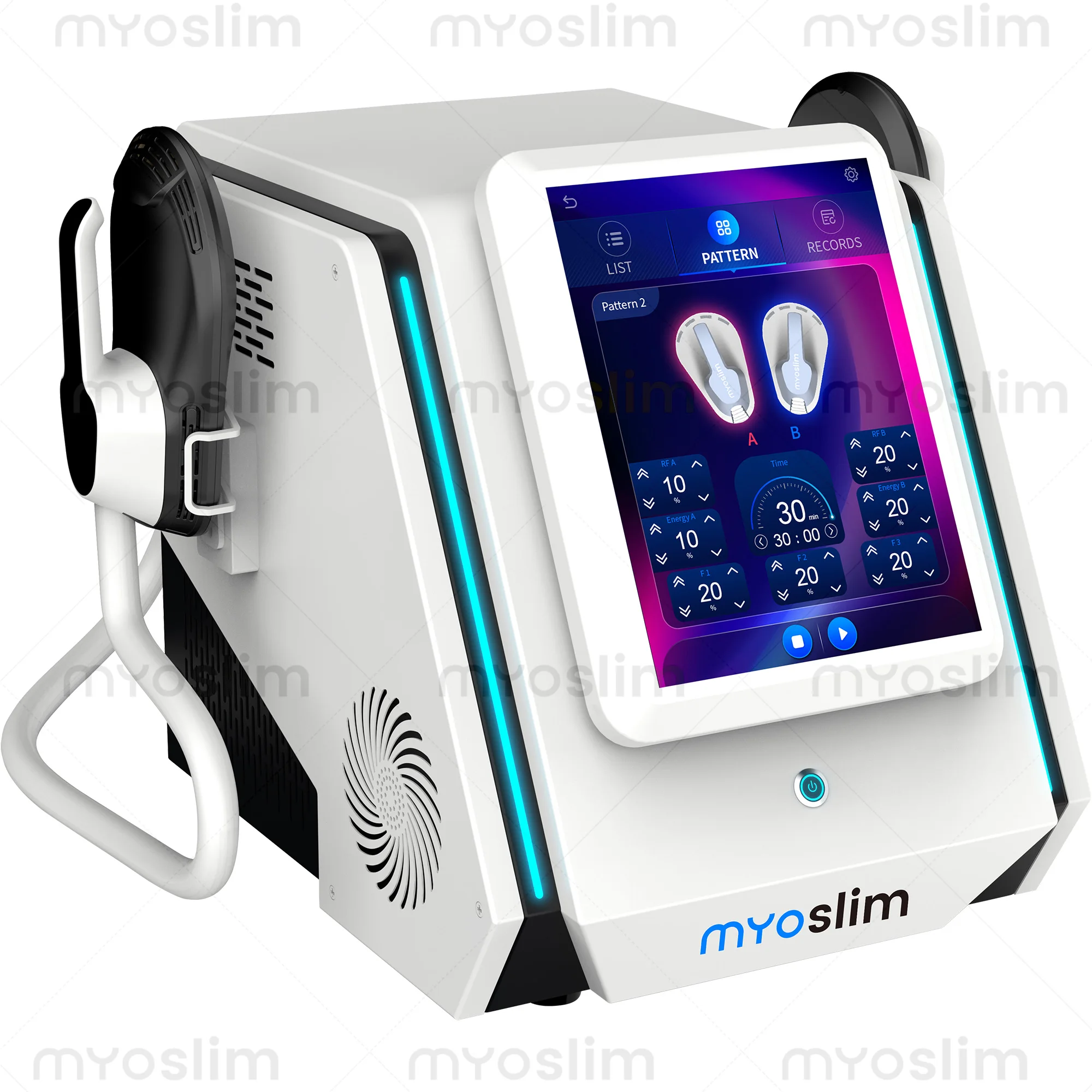 Аппарат для коррекции фигуры Myoslim с двумя рукоятками: для наращивания мышц, подтяжки ягодиц, снижения веса и контурной пластики тела (art.: 3920daaea01d6) - 3920daaea01d6