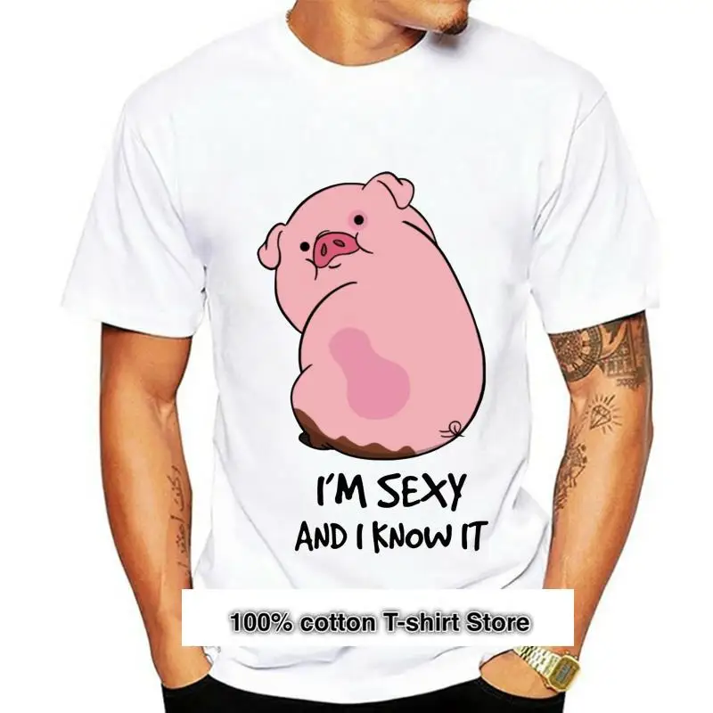 

Camiseta blanca con estampado de cerdo rechoncho, Camiseta holgada de talla grande, con estampado de Lmfao S-3Xl