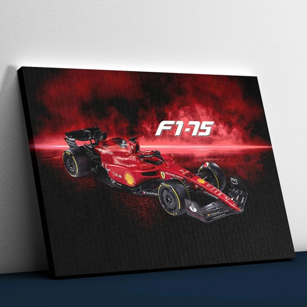 

F1 Charles Leclerc Poster 2022 Formula 1 F1-75 Racing Car Canvas Prints Painting Wall Art Picture for Living Room Decoration