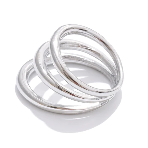 Yhpup Многослойное геометрическое кольцо из нержавеющей стали