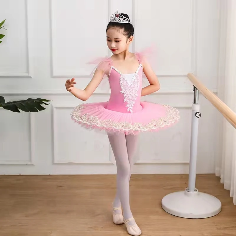 New Professional Ballet Tutu Girls Pink Platter Pancake Tutu Ballerina Party Dress Adult Women Child Kids Ballet Dance Costume