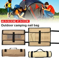 outdoor camping ground nail storage bag ultralight canvas organizer heavy duty hammer stakes tents accessories carrying pouch