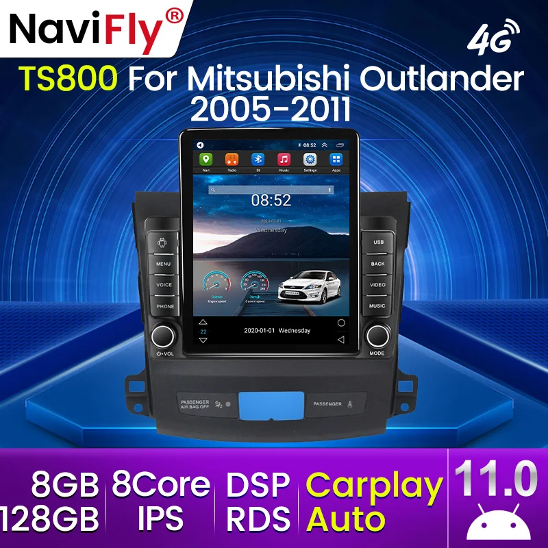 Android 11 Carplay для Tesla вертикальный Автомобильный Радио Видео плеер GPS Mitsubishi Outlander xl 2