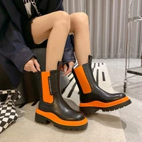 women chunky heel ankle boots woman shoes autumn brand designer chelsea boots female platform boots lasdies 2022 combat boots