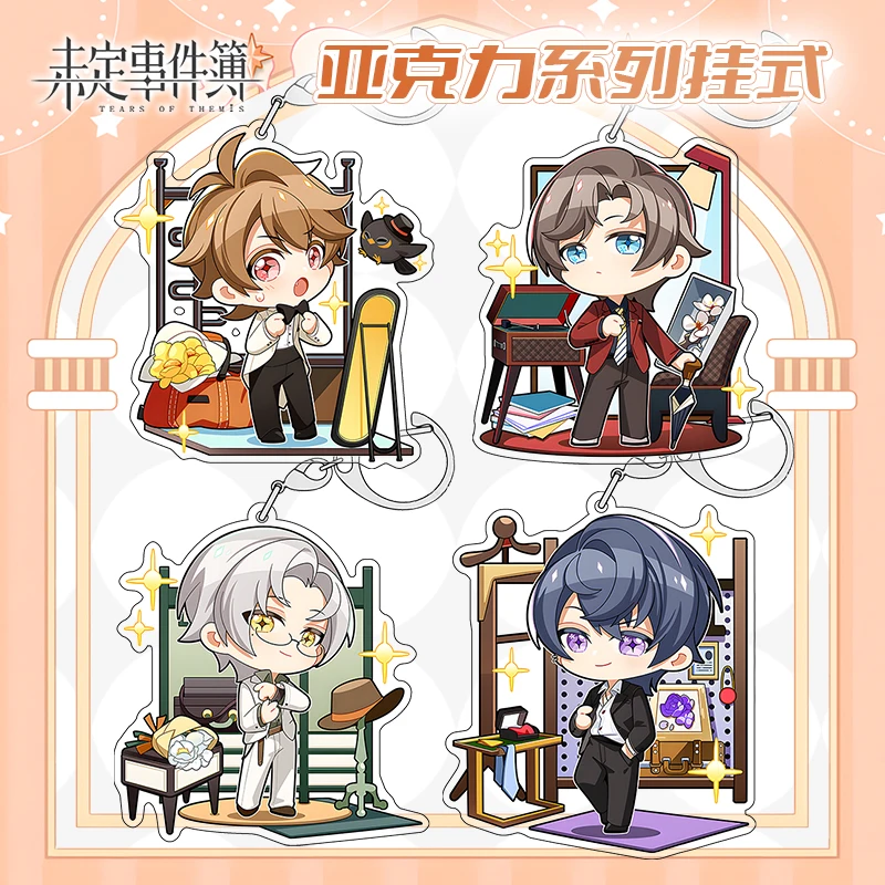 

Game Anime Tears of Themis Raven Libra Vilhelm Marius Cosplay 6CM Q Version Acrylic Pendant Cartoon Stand Model Keychain Gift