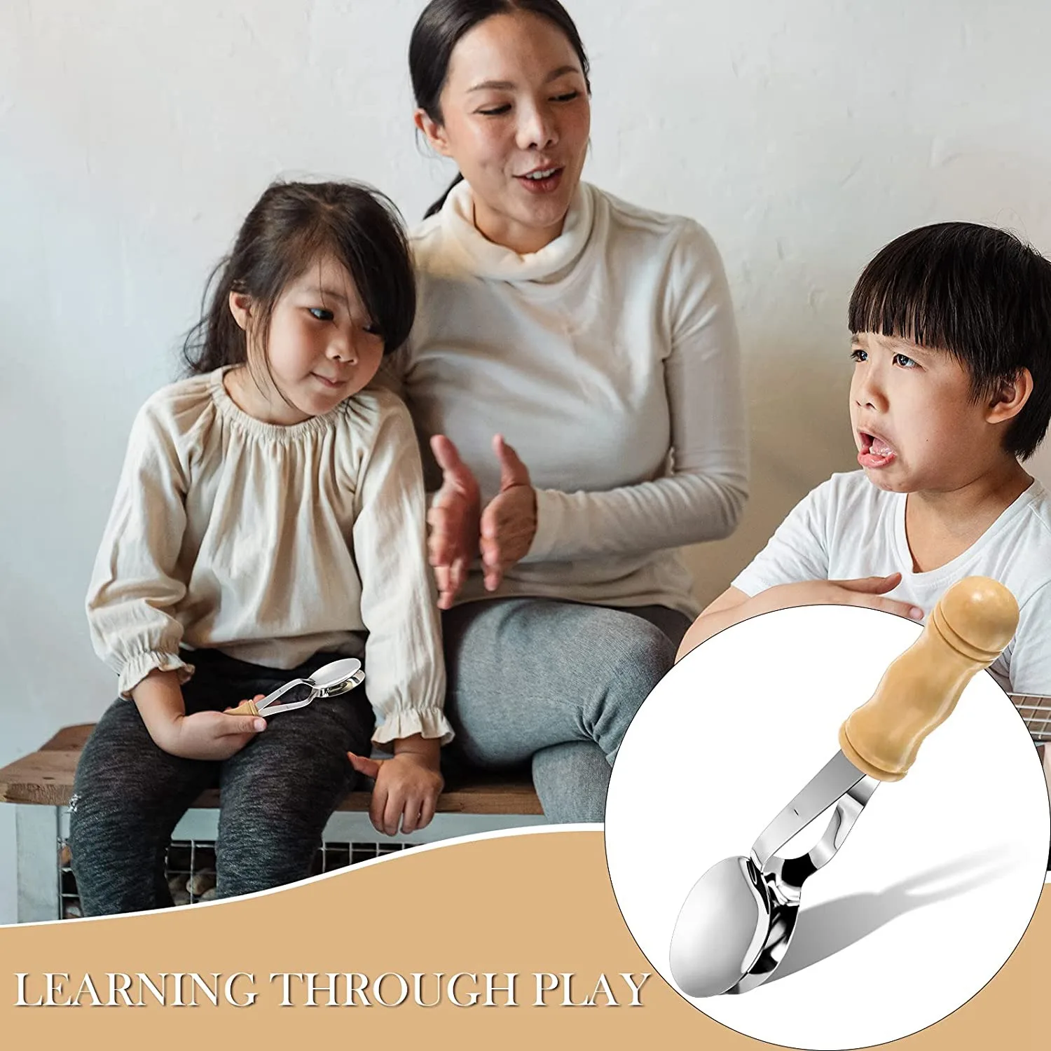 Музыкальный инструмент-ложка с деревянной ручкой Ударный инструмент Ирландский