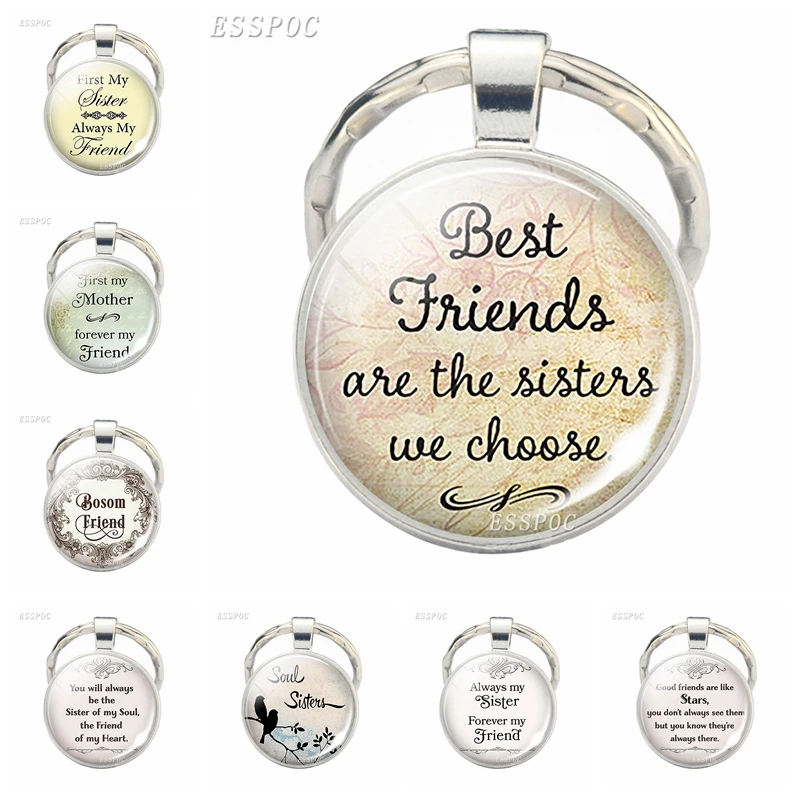 

Fashion Accessories Best Friends Are The Sisters We Choose, Friendship Pendant Quote Jewelry best friend key chains Keychain