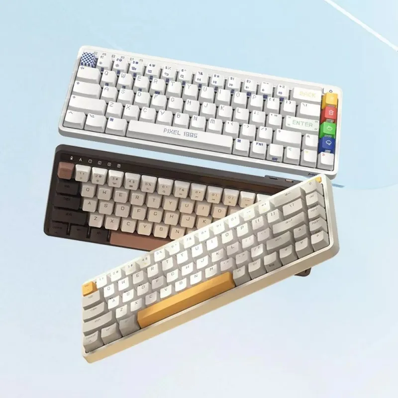 

Механическая клавиатура YOUPIN MIIIW, три режима, мини 68 клавиш, 2,4 ГГц, многосистемная Проводная Беспроводная клавиатура для офисных компьютерных клавиш