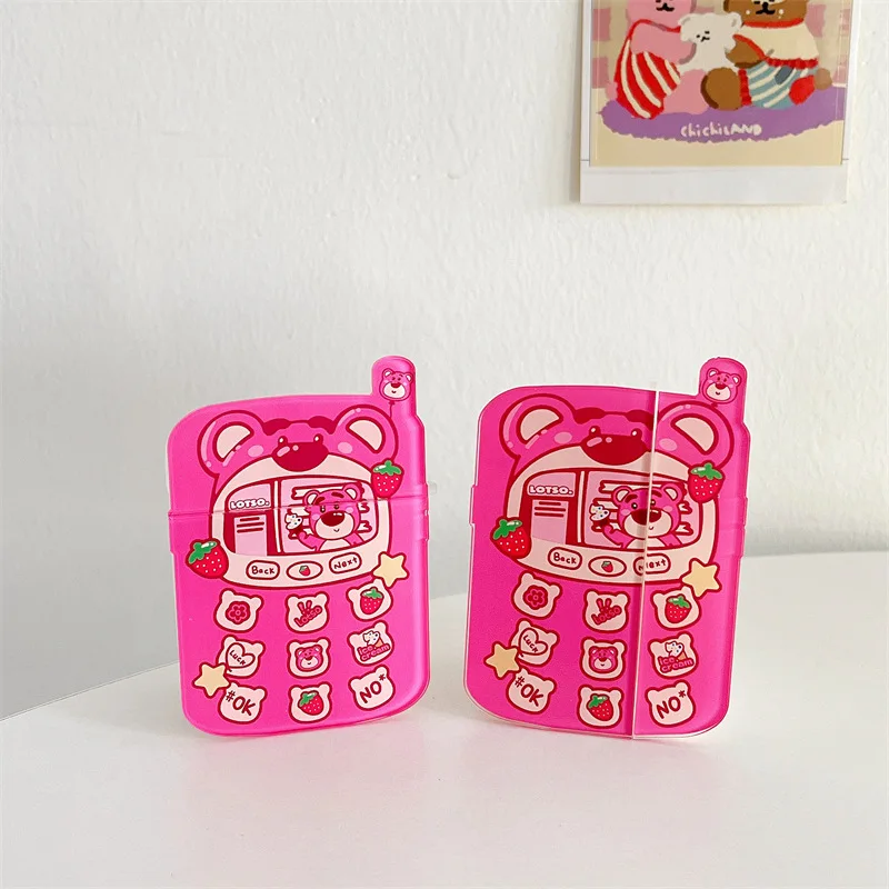 

D-33 Pink Bear Vintage Phone AirPods 3 Case Apple AirPods 2 Case Cover AirPods Pro Case IPhone Earphone Accessories Air Pod Case