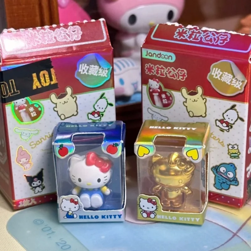 Sanrio Family Rice Grain Doll First Blind Box Hello Kitty Kuromi Мини Коллекционная модель куклы ручной