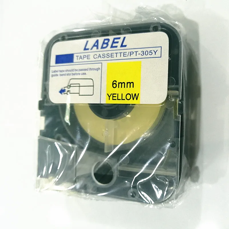 

Promotion 8 pcs tapes cassette label pt-305y 6mmX8m for max LETATWIN cable id printer lm-380e,lm-390a,lm-390a/pc