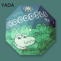 yada high quality cartoon crocodile umbrella sunny and rainy windproof umbrella for kid women fashion folding umbrellas ys220028