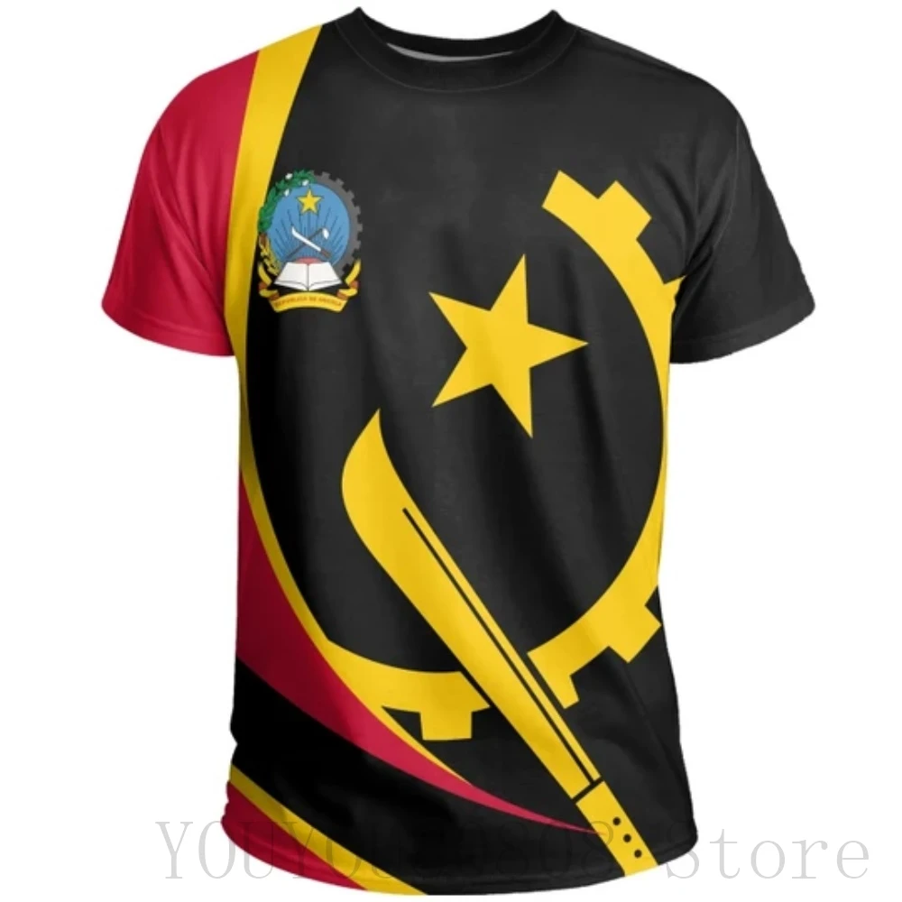 

Angola 3D Printing T-Shirt Summer Round Neck Short Sleeve Sports T-Shirt Men's Ladies Clothing Casual Loose T-Shirt Tops