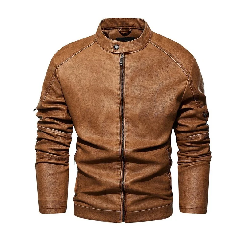 

Autumn Winter Mens PU Lather Jacket Motorcycle Jackets Jaqueta Biker Coat Streetwear Coats Male Waistcoat Outerwear High Quality