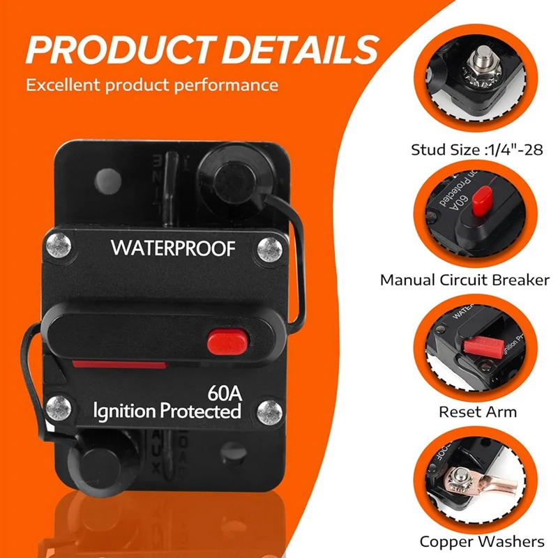 Автоматический выключатель 50 А с ручным сбросом лодочный троллинговый двигатель