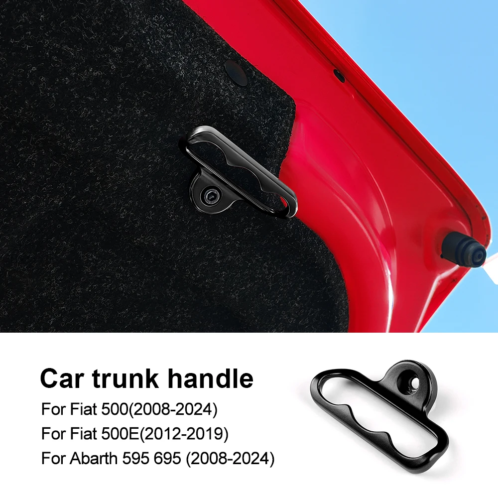 

Крышка задней двери багажника автомобиля для Abarth 595 695/Fiat 500 2008-2024 для Fiat 500E 2012-2019, аксессуары для ручек из алюминиевого сплава