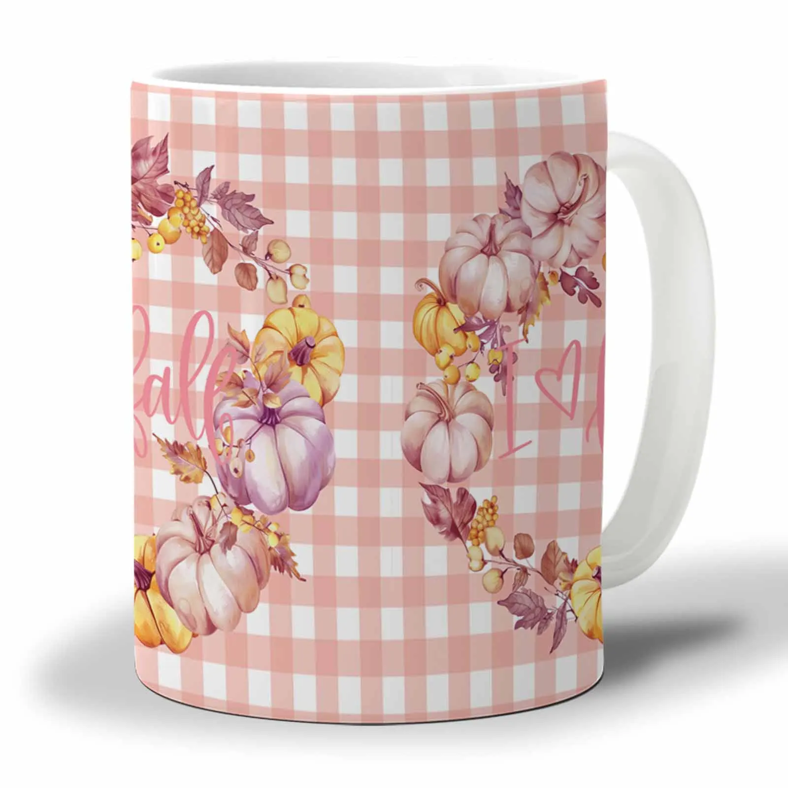 Керамическая кружка с узором в клетку обычная чашка ягоды оригинальные кружки