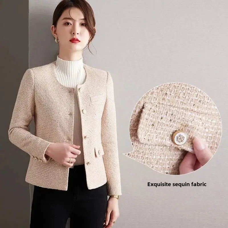 Элегантный французский твидовый стиль для женщин весна-осень 2022 новый