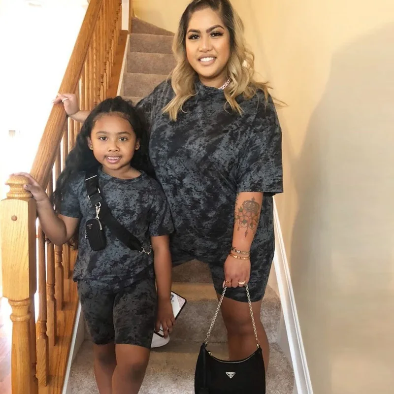 Семейная летняя Милая рубашка для мамы и ребенка модная семейная Одинаковая