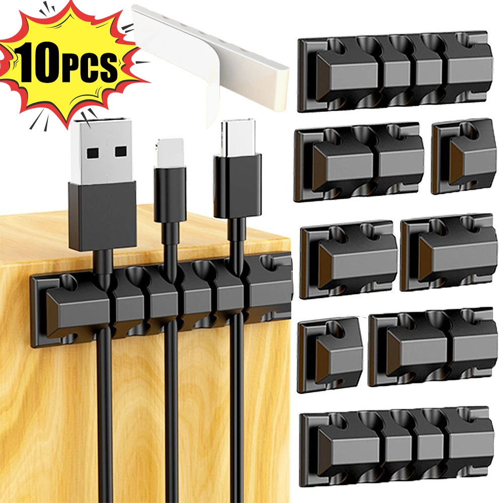 

Cable Organizer 3 2 1 Holes Soft Silicone USB Charging Cable Clips Desktop Wire Cord Holder Protectors In Car Home Office