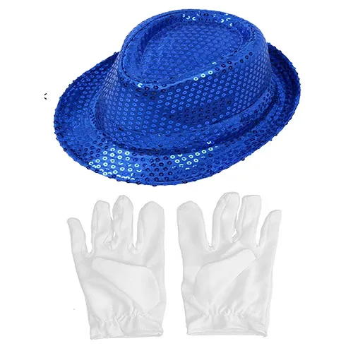 

Blue Color Sequined Children 'S Hat And White Color Children 'S Gloves Ergonomic Design Practical Products