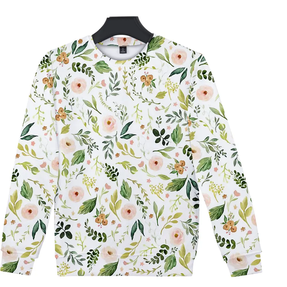 

Lianshuo 2022 New Spring And Autumn Sweater Casual 3D Floral Print XXS-XXXL Round Neck sleeve Length Y2K Men And Women