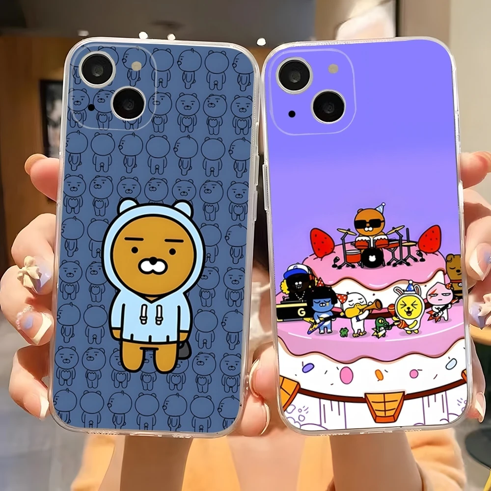 Cartoon K-Kakao F-Friends Phone Case For 15 Pro Max Iphone 16 Plus 11 14 12 13 Mini 7 8 X XR XS SE 2020 Transparent Cover