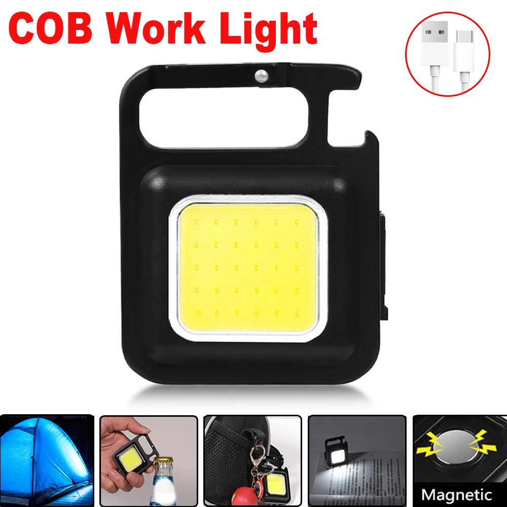 

Car LED COB Work Light Super Bright USB Flashlight Strong Magnetic Strobe Lamp Charging Camping Emergency Light Adjustable Light