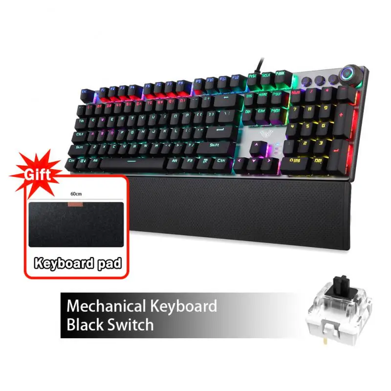 Механическая игровая клавиатура RYRA F2088, программируемая клавиатура Marcro с технологией Anti-ghosting, проводная клавиатура с смешанной подсветкой для игрового ПК