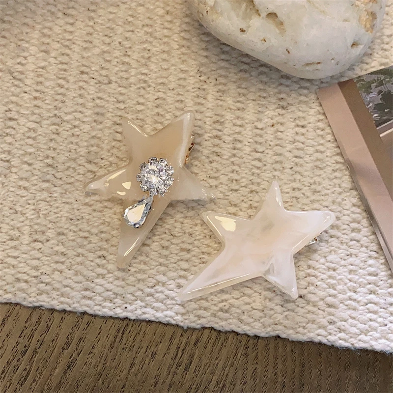 Заколка для волос в виде сердца звезды и пентаграммы