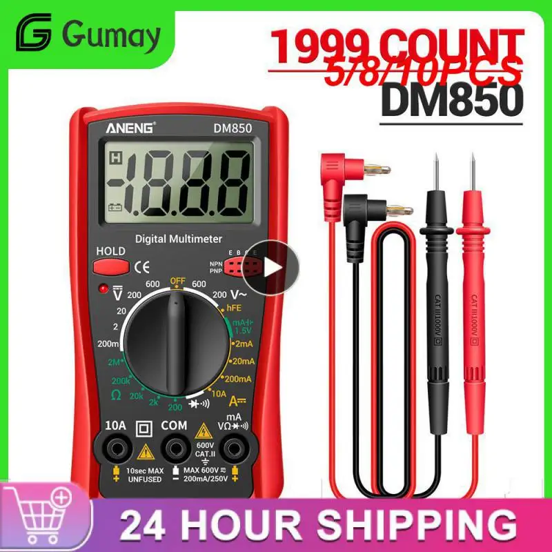 

5/8/10PCS 6000 Counts 600a Digital Multimeter Resistance Ohm Cap Hz Current Tester Professional Voltmeter Fire Wire Tester