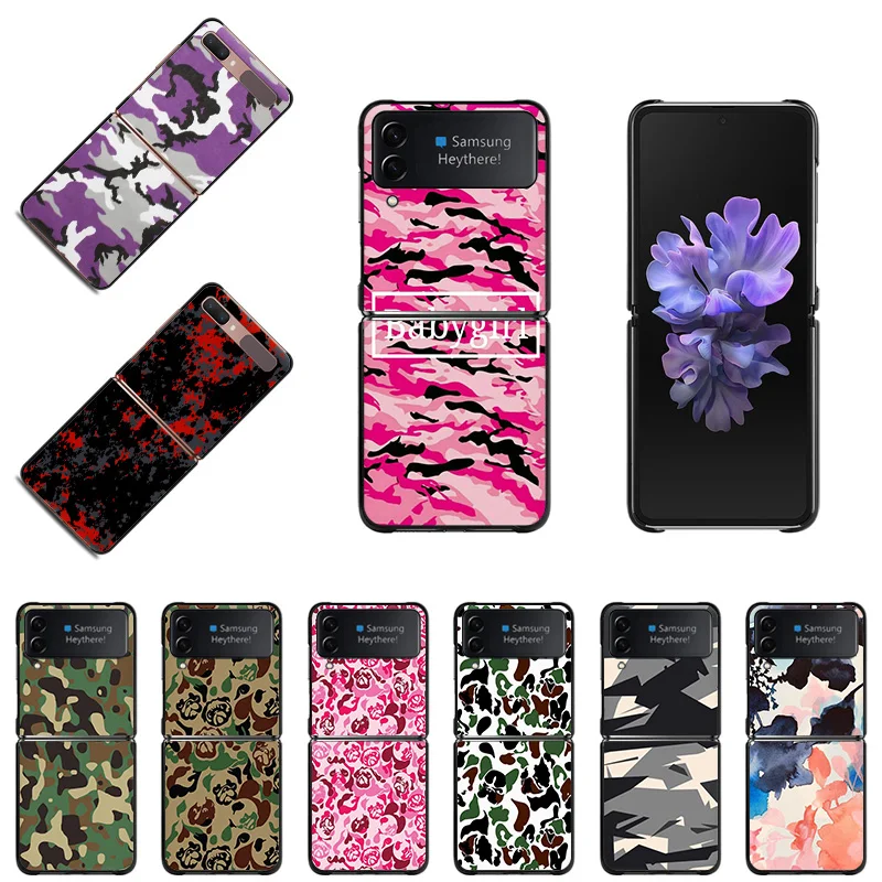 

Чехол для Galaxy Z Flip 3 5G, модный Камуфляжный защитный чехол для Samsung Z Flip3, защитный чехол