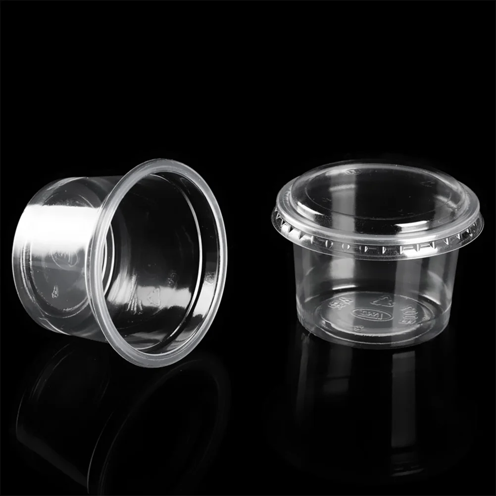 

Cups Lids Condiment Shot Salad Dressing Containers Salsa Snack Sauce 2Oz Disposable Oz Go Container Cup