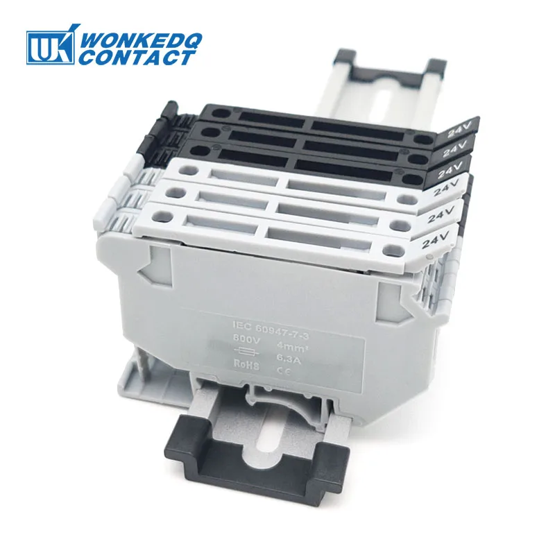 

10Pcs UK5HESI UK5-HESI Gray Screw Type Fuse Disconnect Lever LED Wire Electrical Connector DIN Rail Terminal Block UK 5 HESI