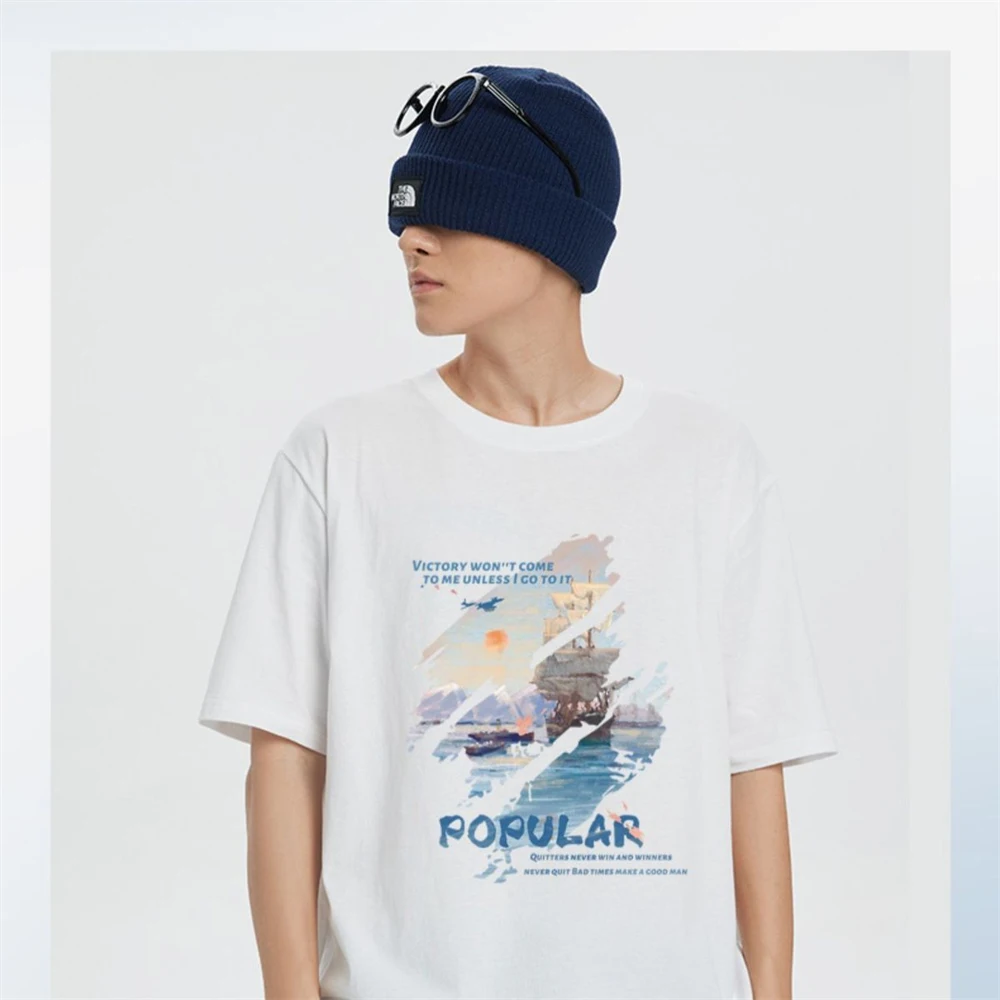 

Уличная Модная брендовая Хлопковая мужская и женская футболка с короткими рукавами, свободный и универсальный роскошный Повседневный Топ, новинка 2023