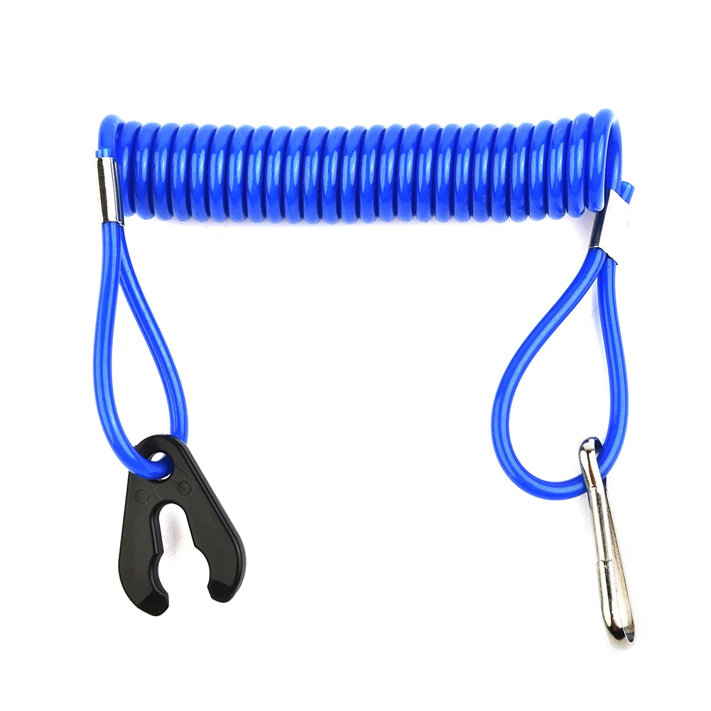 

1pc Jet Ski Outboard Stop Kill Key Floating Safety Lanyard Rope Blue For Honda