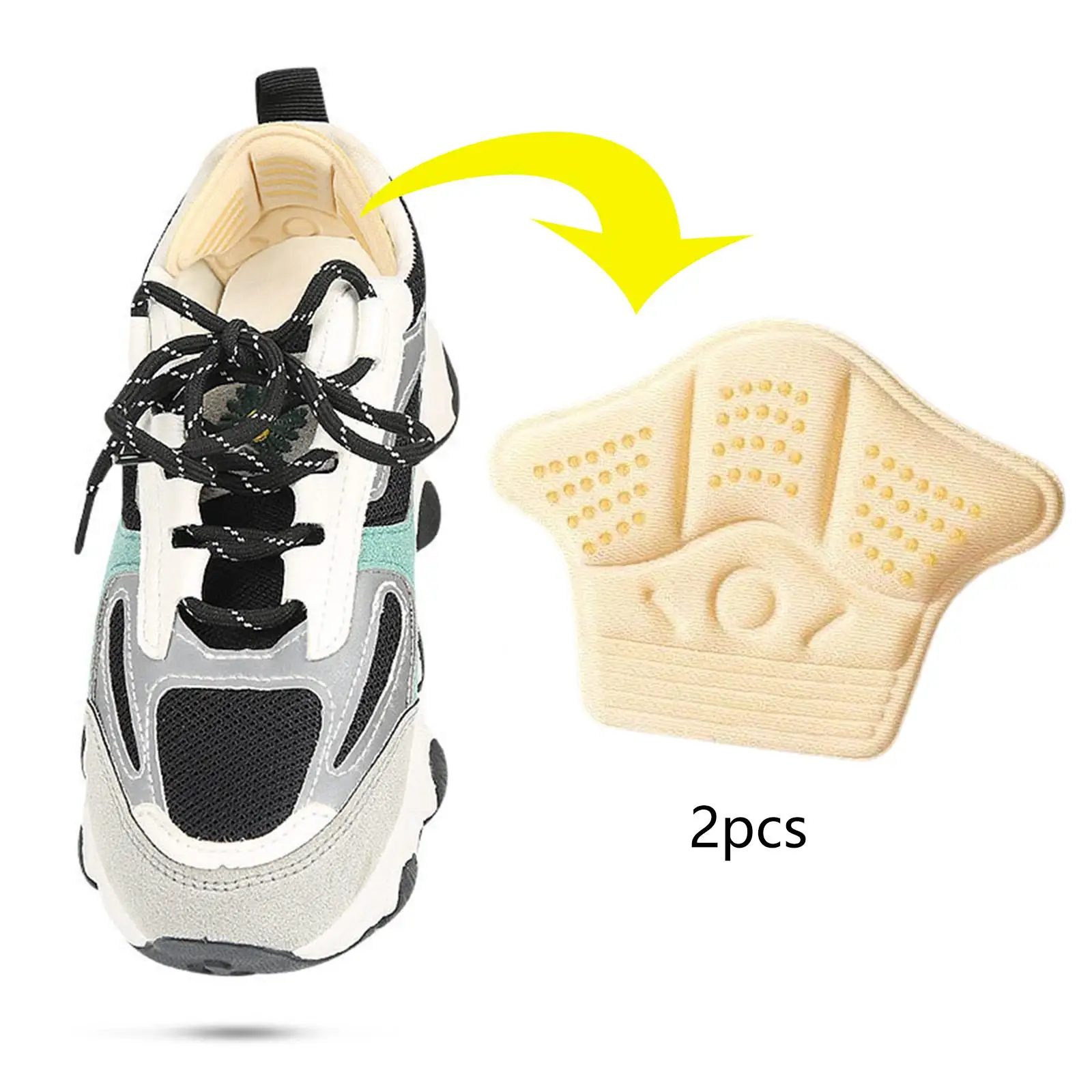 

2 Pieces Shoes Heel Protectors Self Adhesive Shock Absorbing for Hiking Protection Liner Inserts Patch Grip Sport Walking