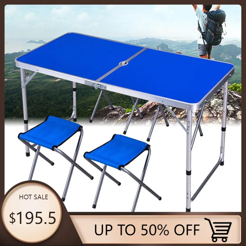 

White Camping Table Lightweight Folding Outdoor Garden Picnic Table Balcony Market Adjustable Kitchen Work Table