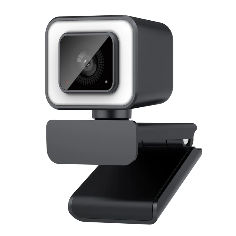 

2K Webcam With Ring Light Built-In Microphone Autofocus USB Plug-And-Play Video Conferencing Webcam