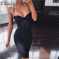 fashion solid color sling lace up slim waist sheath dress female 2022 summer new sexy backless bandage dress for ladies