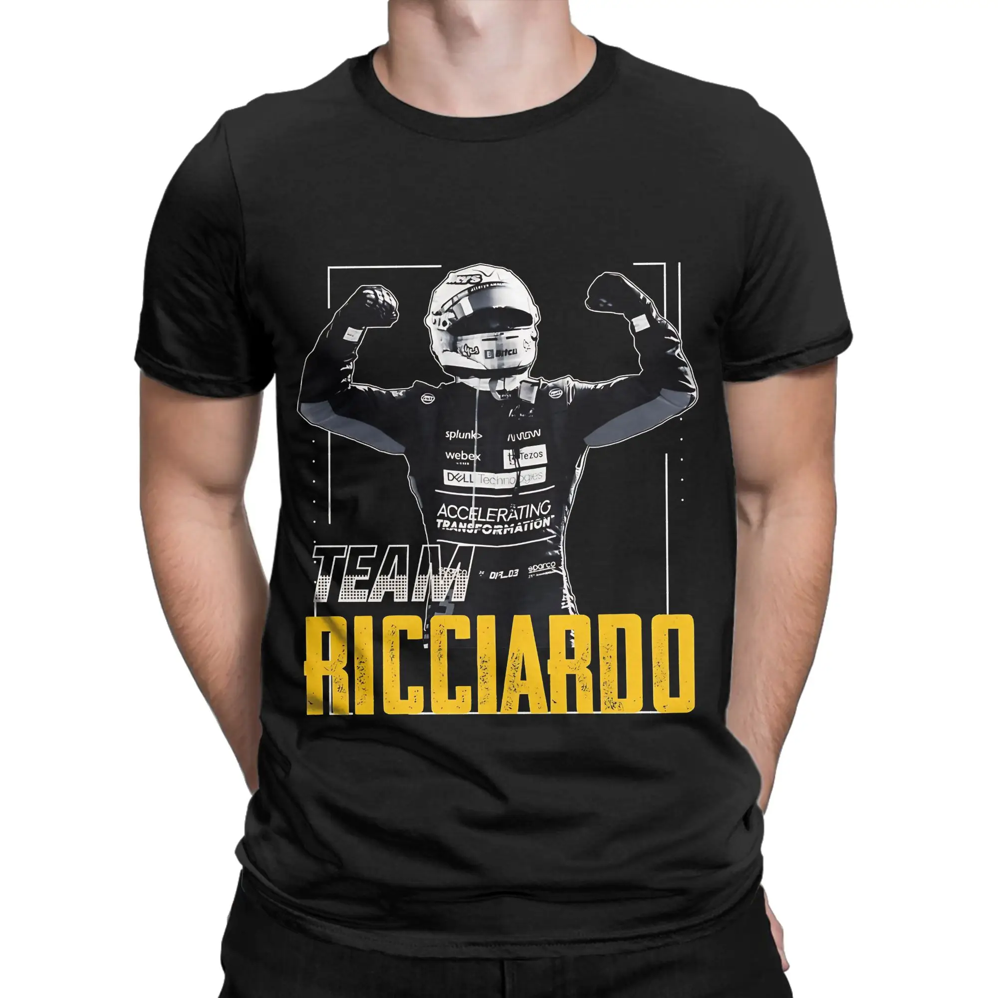 Фото Футболка Ricciardo Helmet Novelty из 100% хлопка, футболки Daniel Ricciardo для мужчин №1