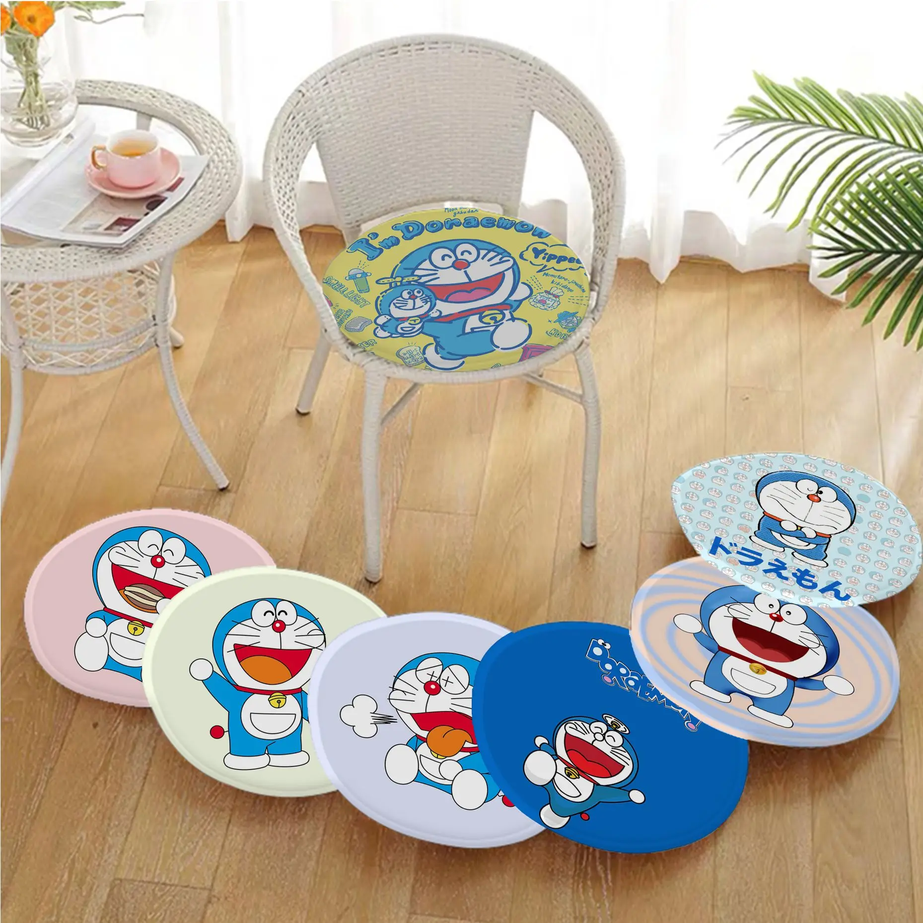 

BANDAI Doraemon Art Stool Pad Patio Home Kitchen Office Chair Seat Cushion Pads Sofa Seat 40x40cm Chair Mat Pad
