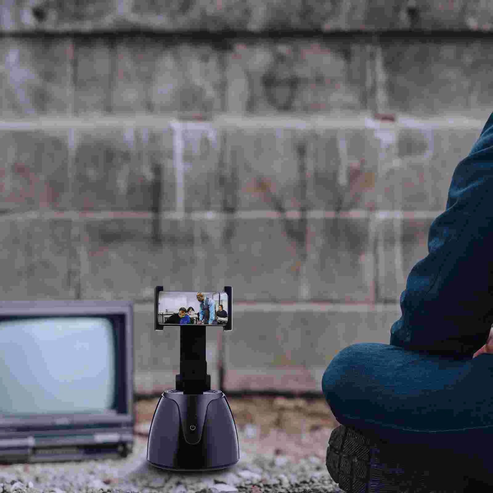 

PTZ Smart Phone Stand Shooting Mount Camera Tripod Ball Head Face Recognition PC Holder Rack Charging Adapter