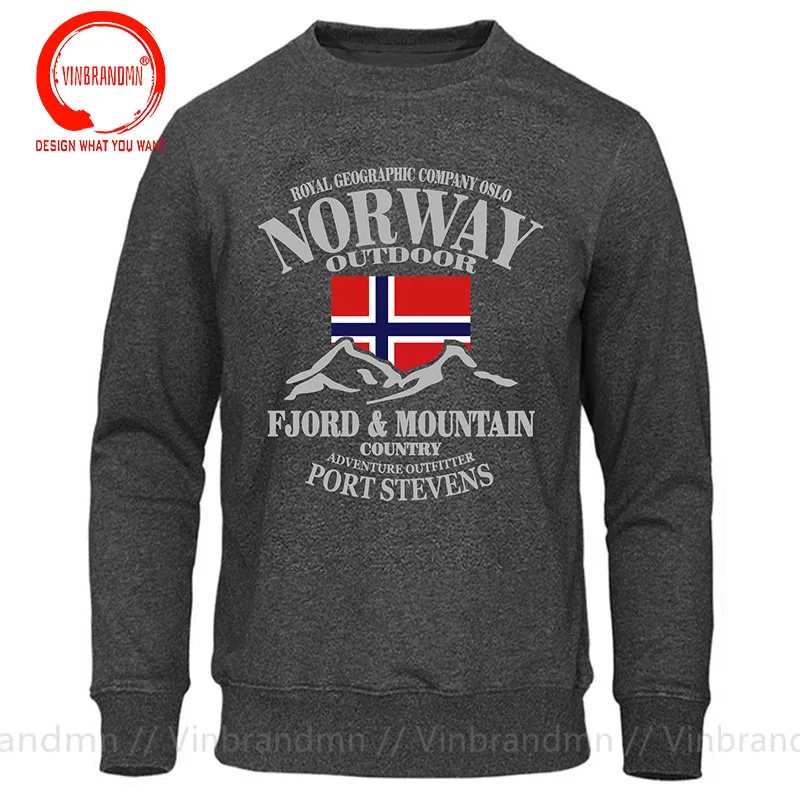 Мужская толстовка с капюшоном принтом Fjord Mountain