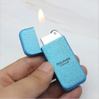 ultra thin grinding wheel metal lighter open flame lighter portable inflatable cigarette smoking accessories gadgets for men