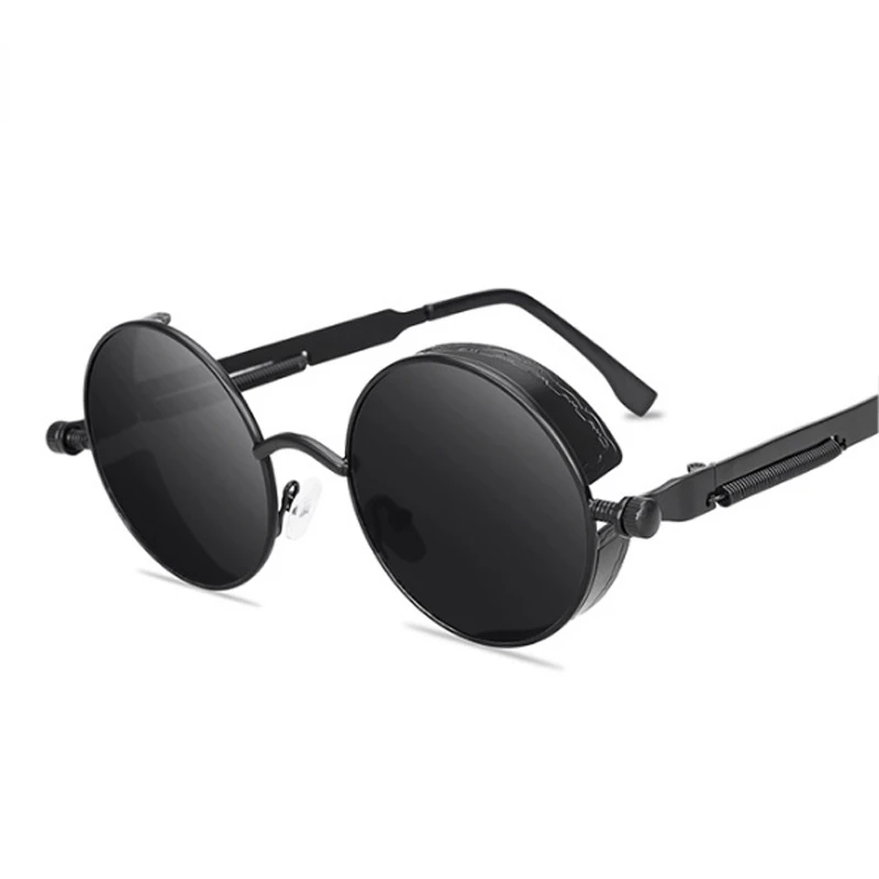 

Luxury Vintage Steampunk Sunglasses Men Brand Designer Sun Glasses Male Fashion Mirror Round Punk Driver