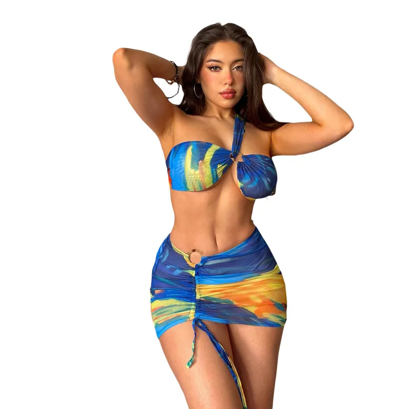 

Женская плиссированная блузка с открытыми плечами, без рукавов, в европейском и американском стиле, лето 2023