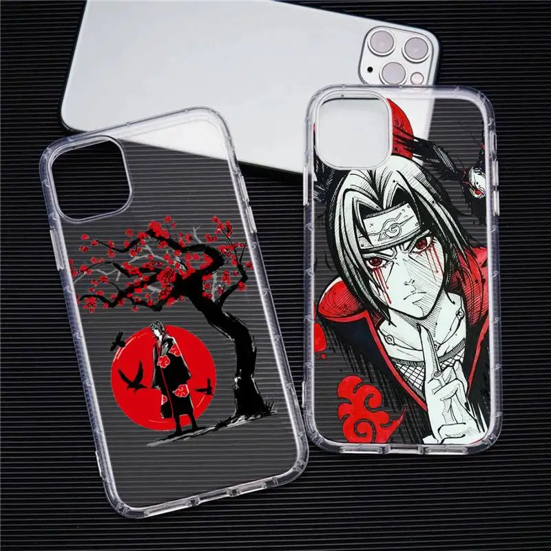 

Anime Naruto Uchiha Itachi Phone Case Transparent For iphone 13 12 11 Pro Max Mini XS Max 8 7 Plus X SE 2020 XR cover