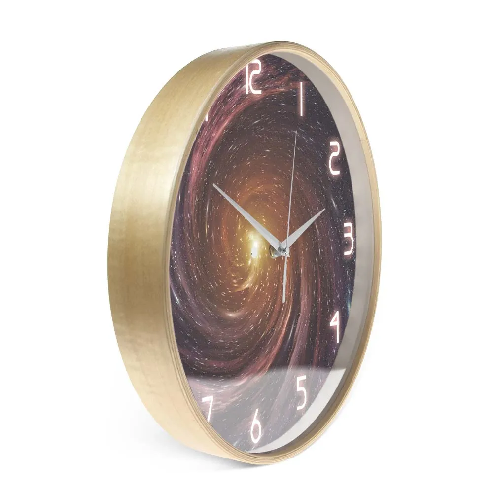 Настенные часы с принтом Вселенная черными отверстиями домашний декор тихие